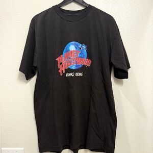 1991 Planet Hollywood Hong Kong Black Men’s Classic Logo Tshirt XL 22x29